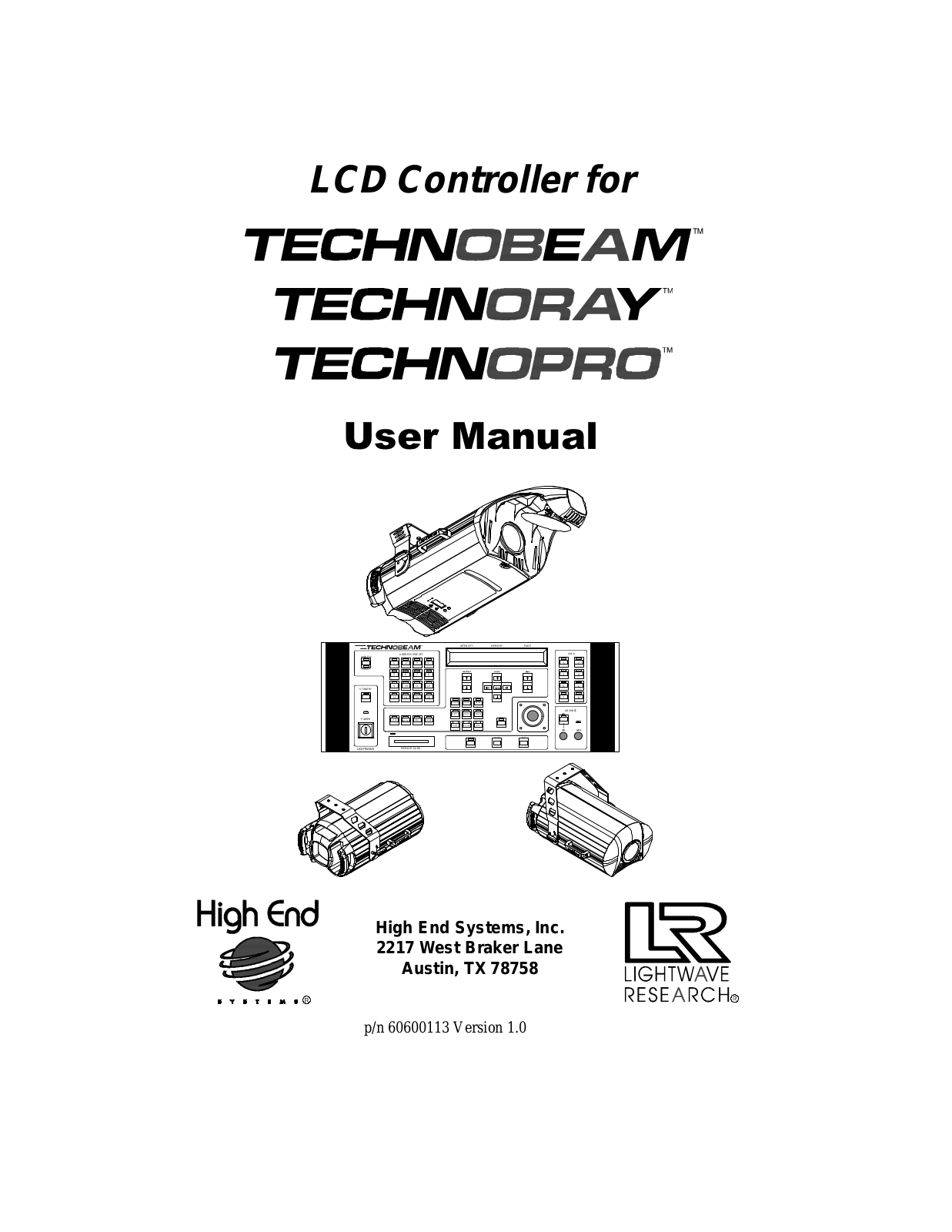 High End Systems / Lightwave Research Technobeam LCD Controller Technobeam LCD Instructions - ManualMachine.com