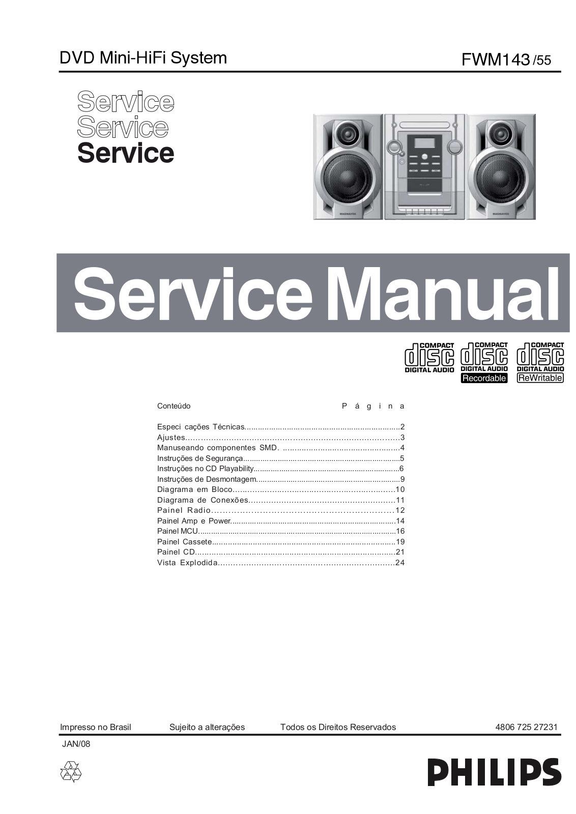 Philips FWM-143 Service manual