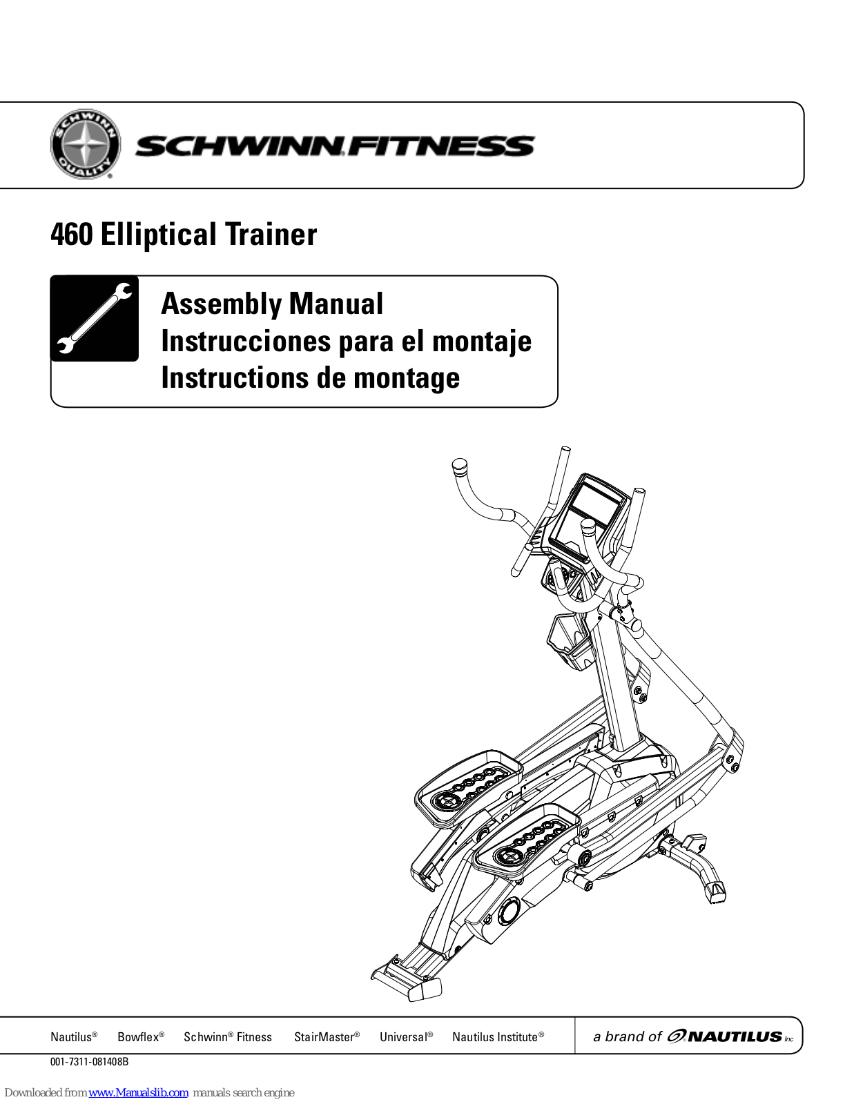 Schwinn 460 Elliptical Assembly Manual