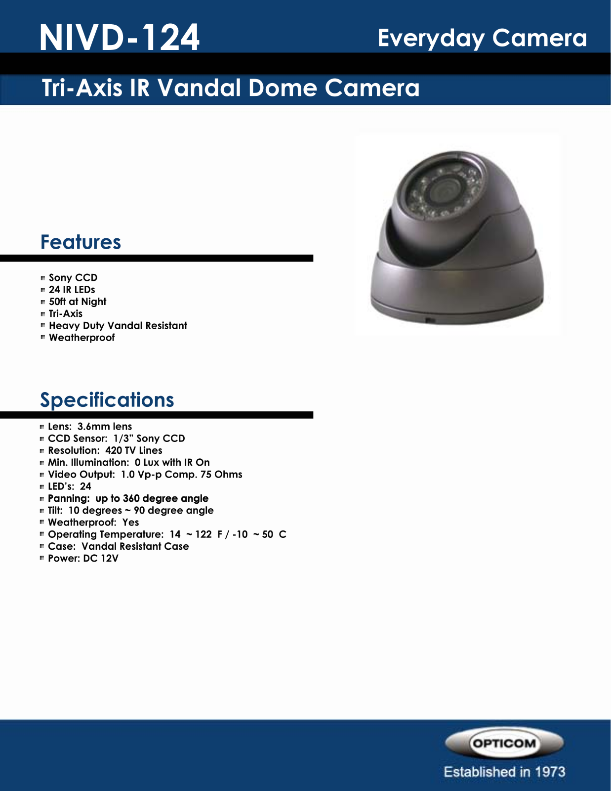 Opticom NIVD-124 DATASHEET