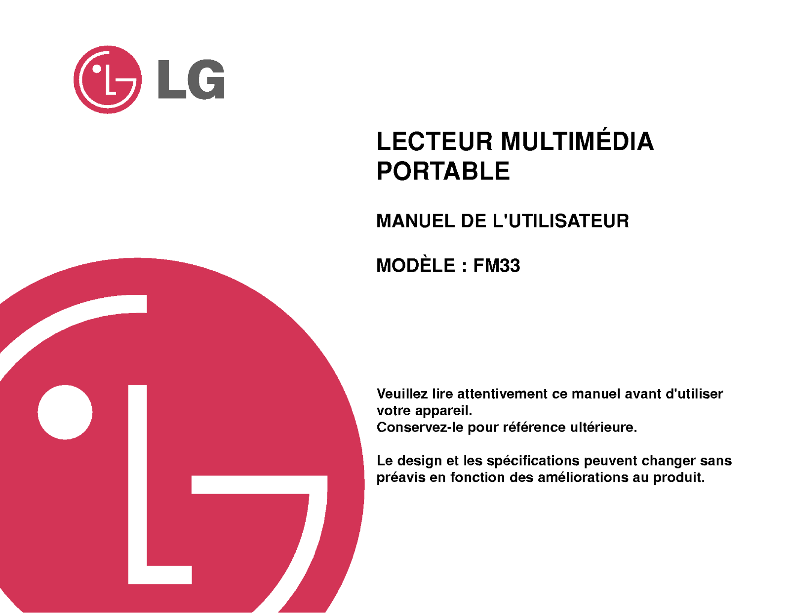 LG MF-FM33S1W User Manual