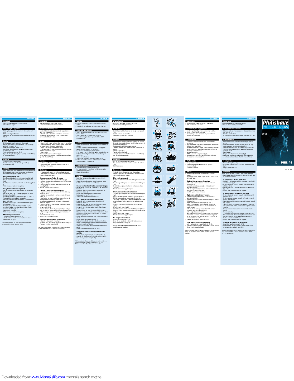 Philips HQ340/01, Philishave HQ 340, Philishave HQ 342 User Manual