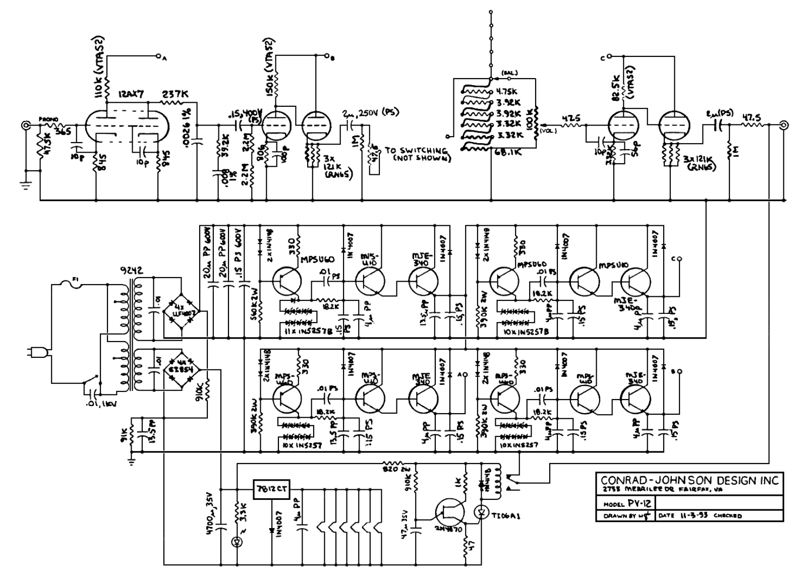 Conrad Johnson pv12 schematic