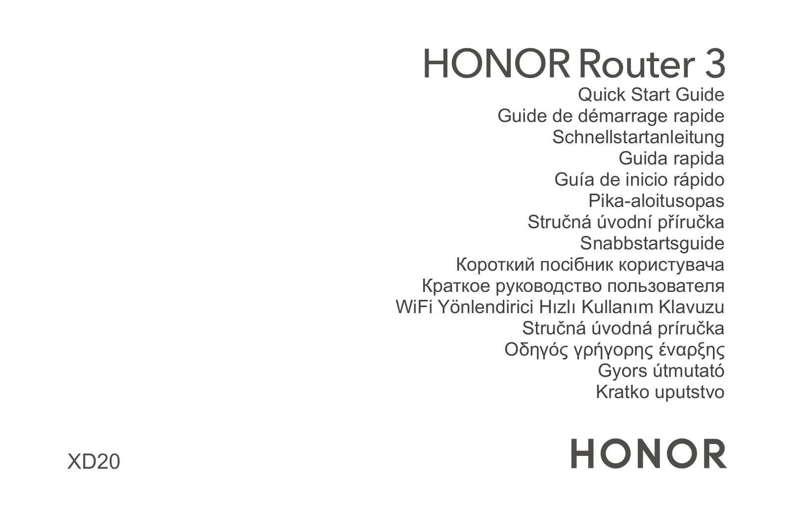 Honor XD20 Quick Start Guide