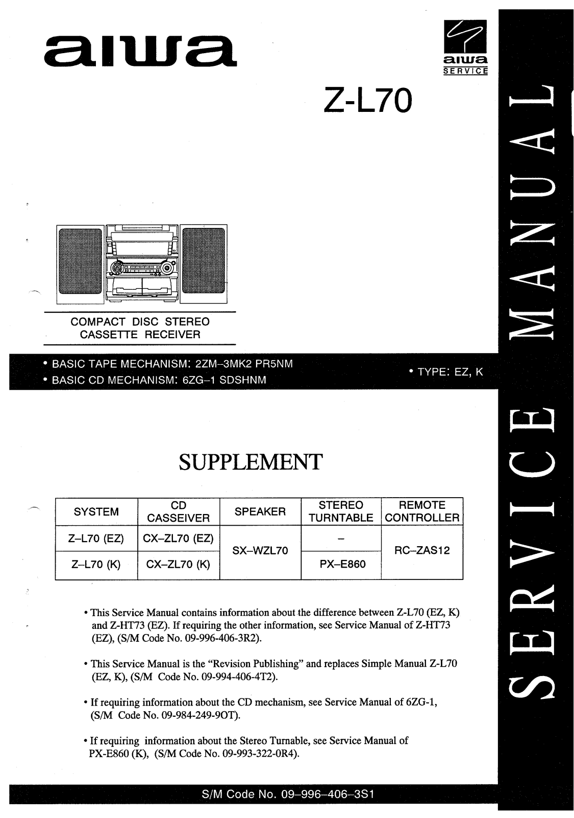 Aiwa Z-L70 Schematic