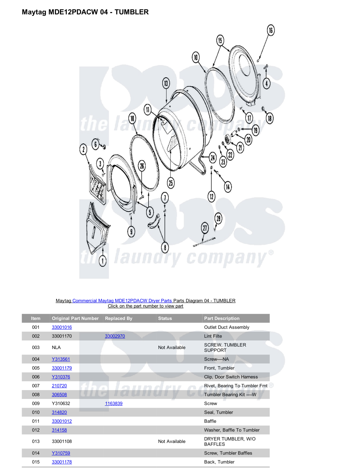 Maytag MDE12PDACW Parts Diagram