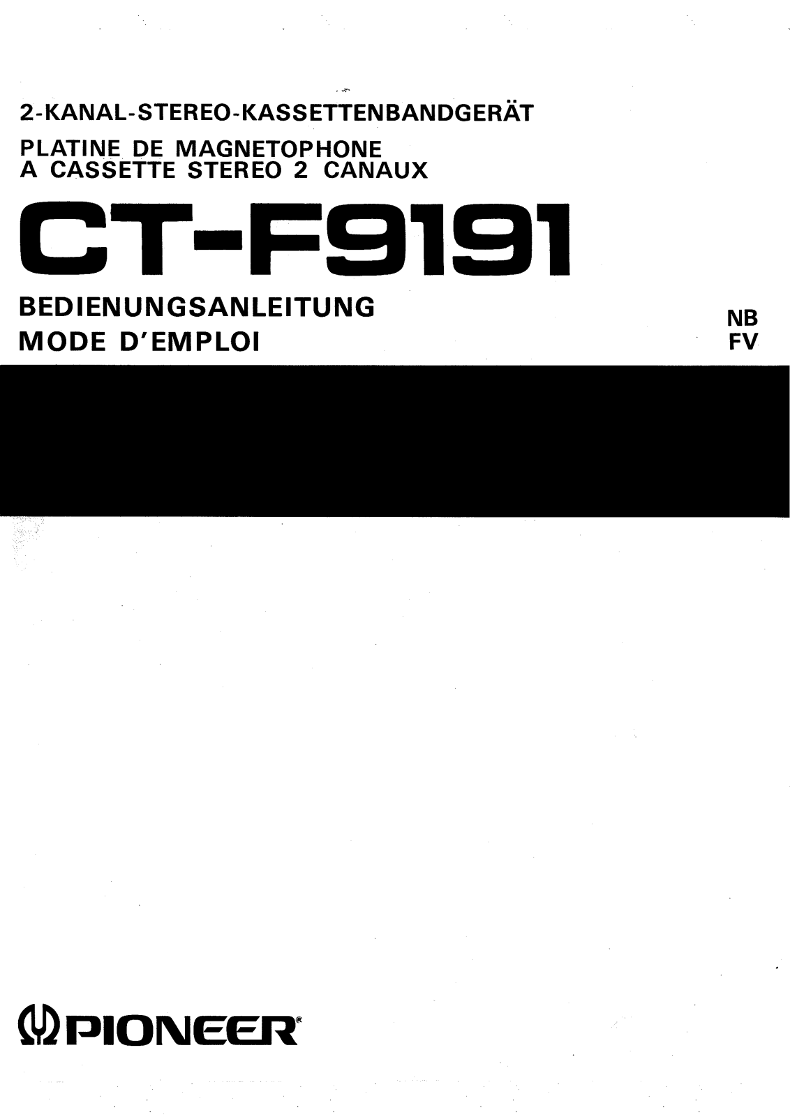 Pioneer CT-F9191 User Manual