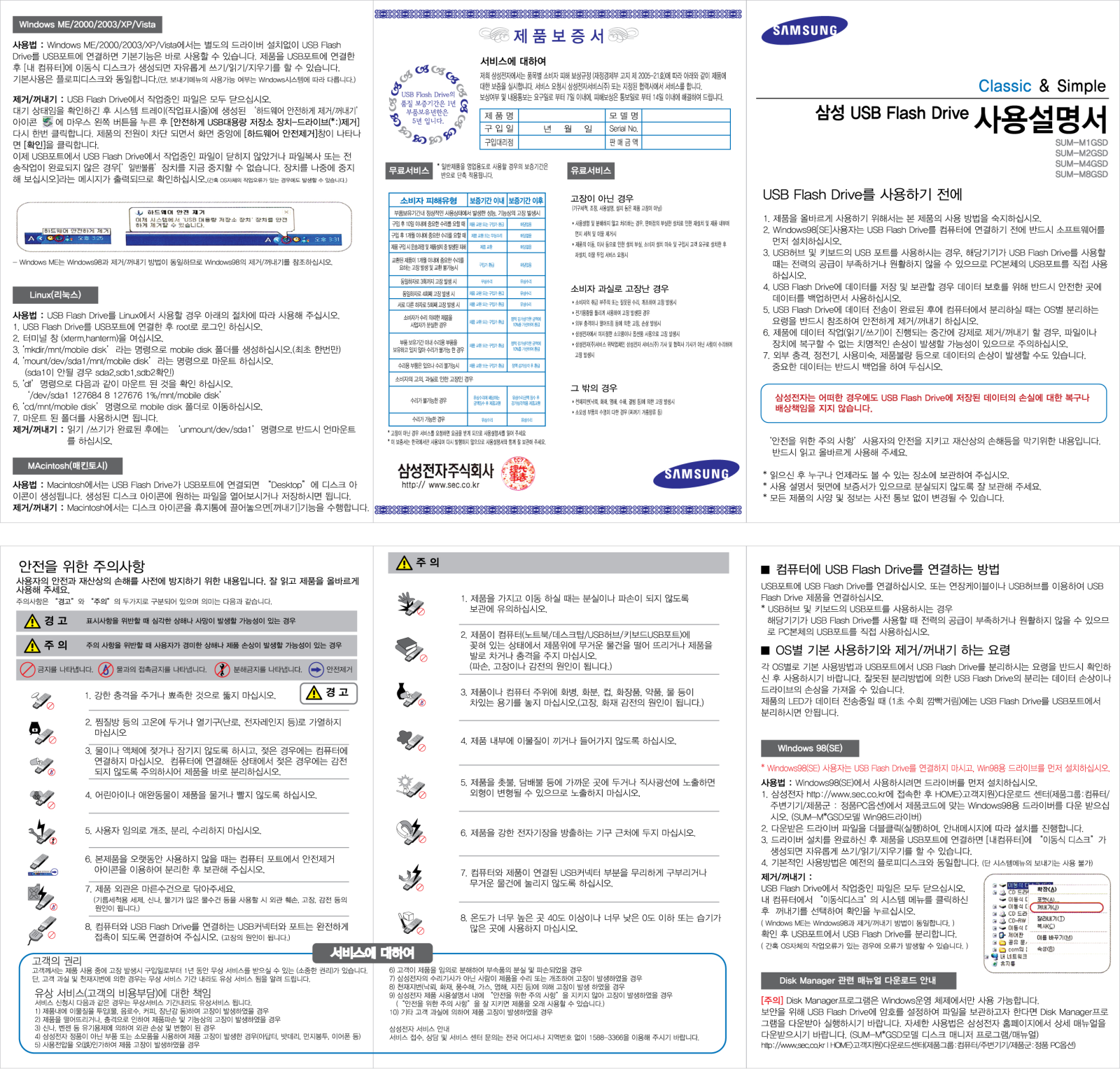 Samsung SUM-M8GSD User Manual