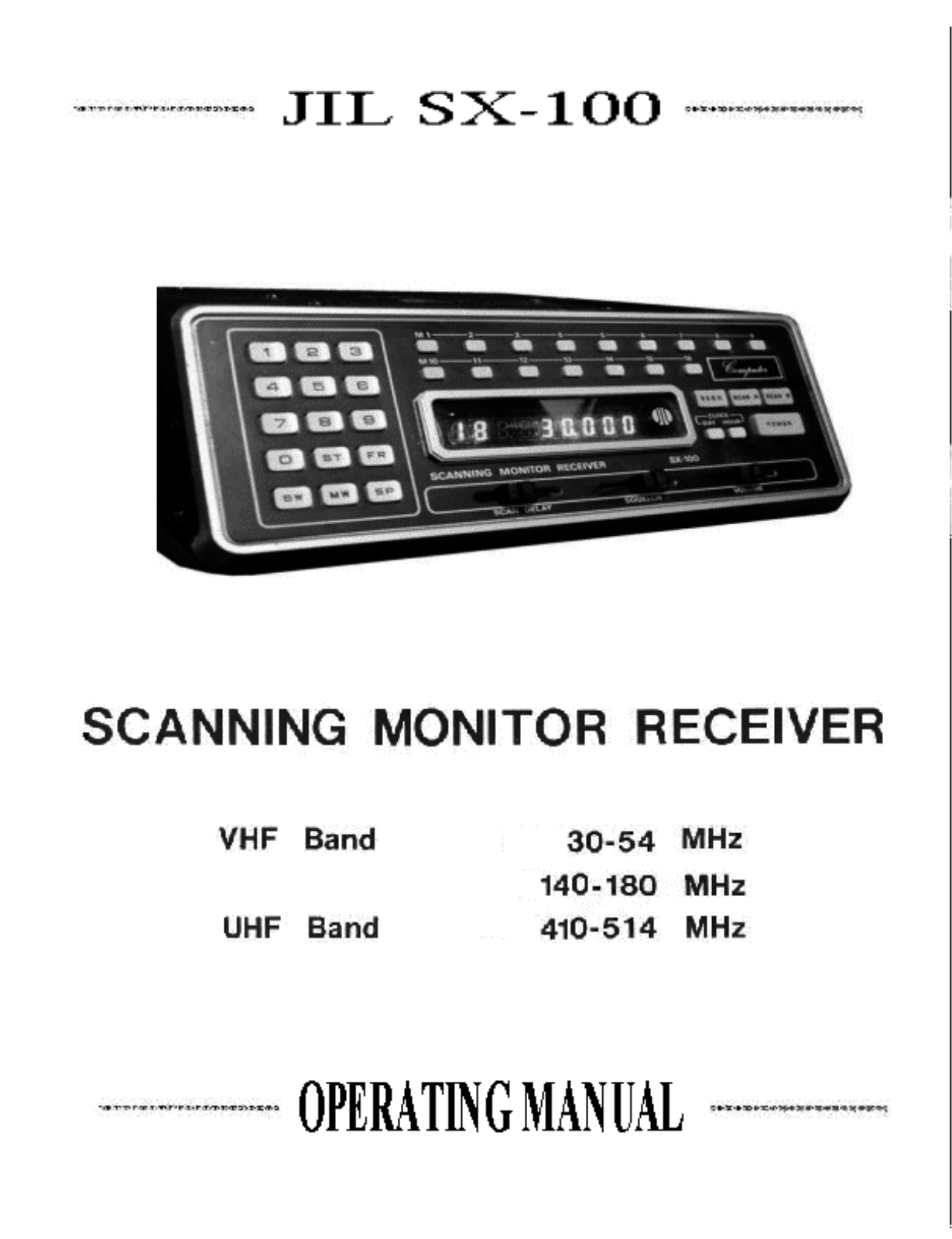 JIL JIL,SX-100 User guide - ManualMachine.com