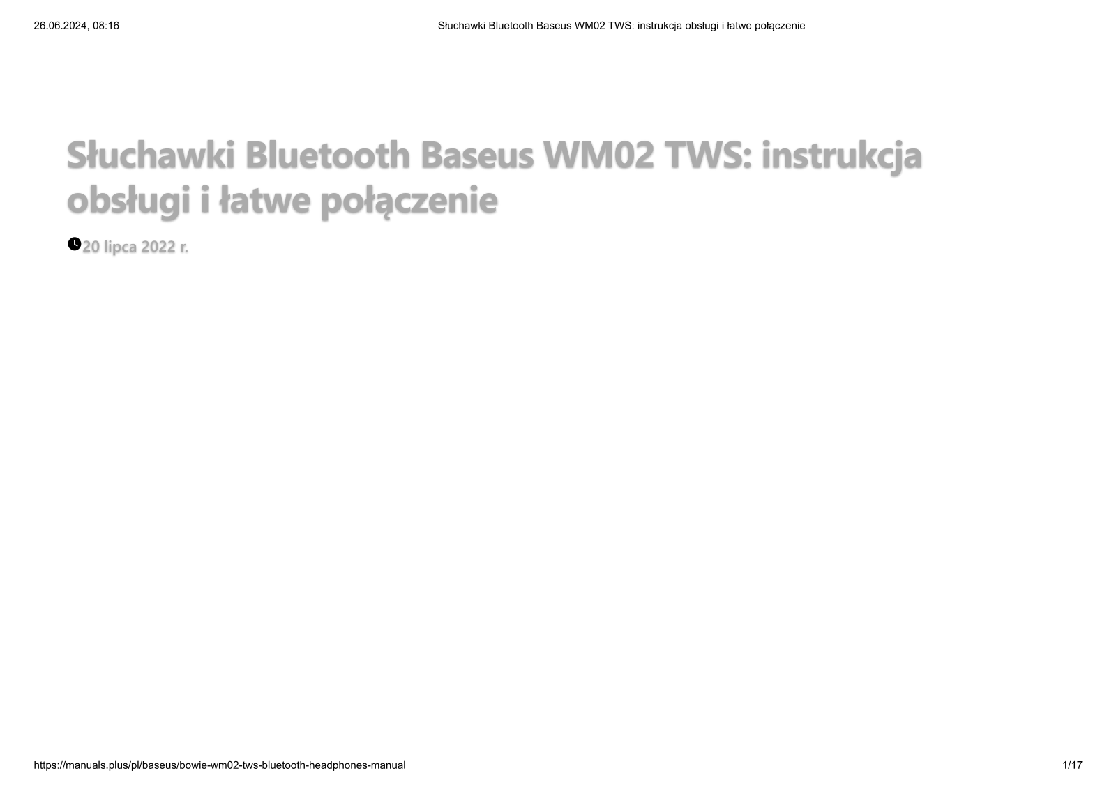 BASEUS Bowie WM02 User guide - ManualMachine.com