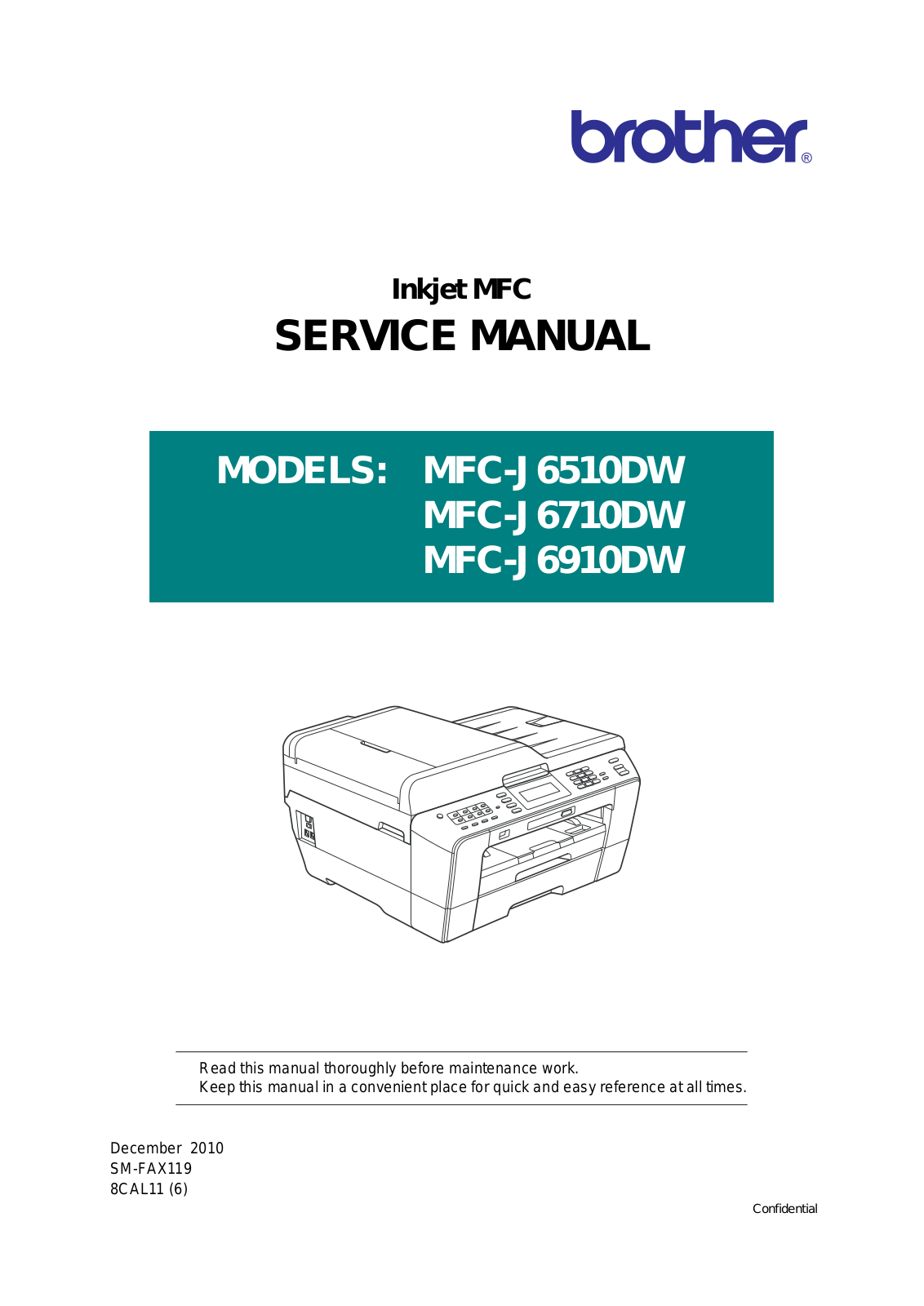 Brother MFC-J6510DW, MFC-J6710DW, MFC-J6910DW Service manual