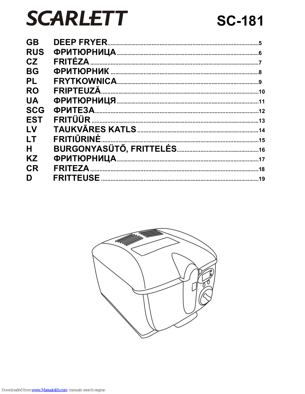 Scarlett SC-181 Instruction Manual