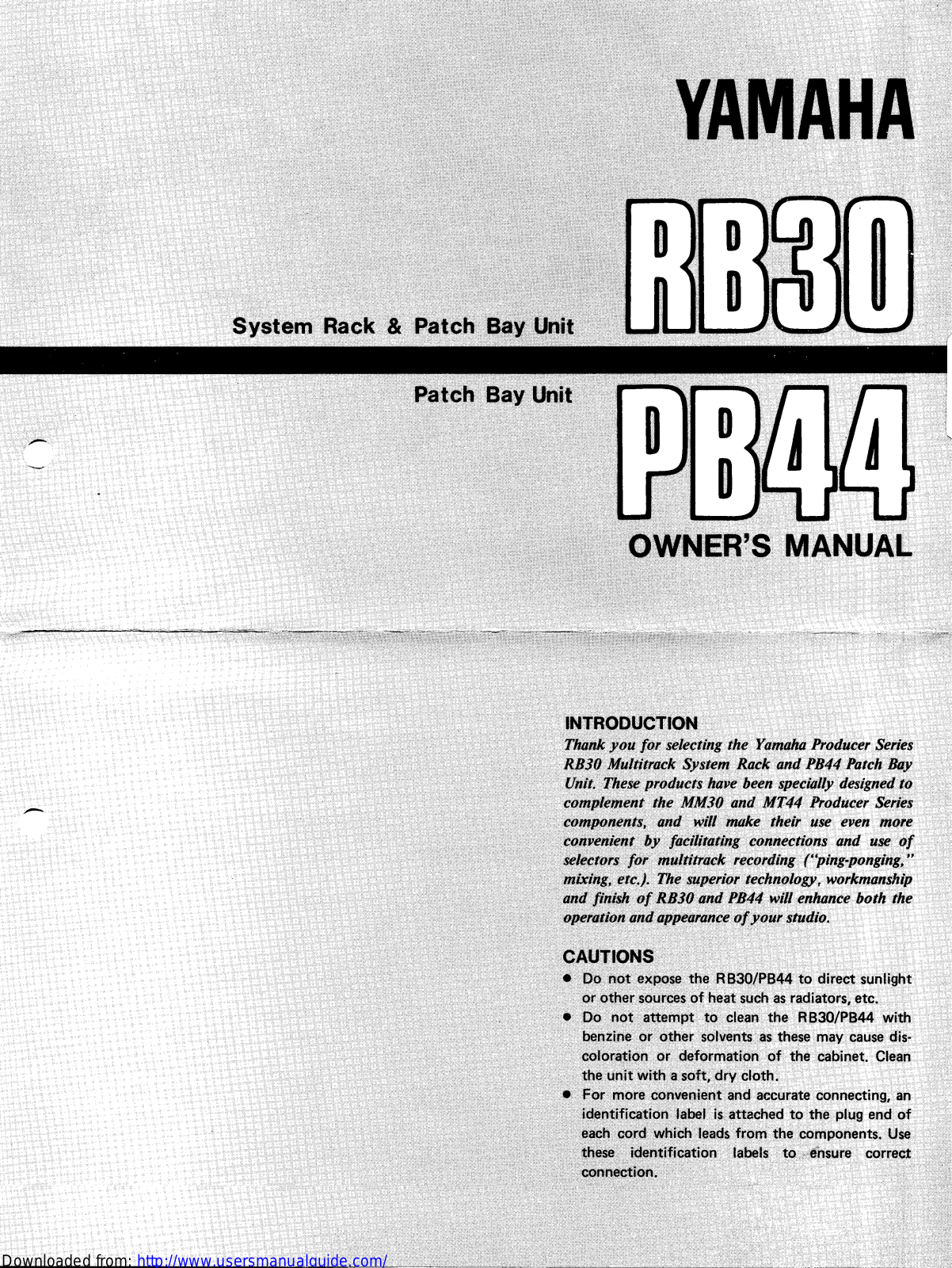 Yamaha Audio RB30, PB44 User Manual