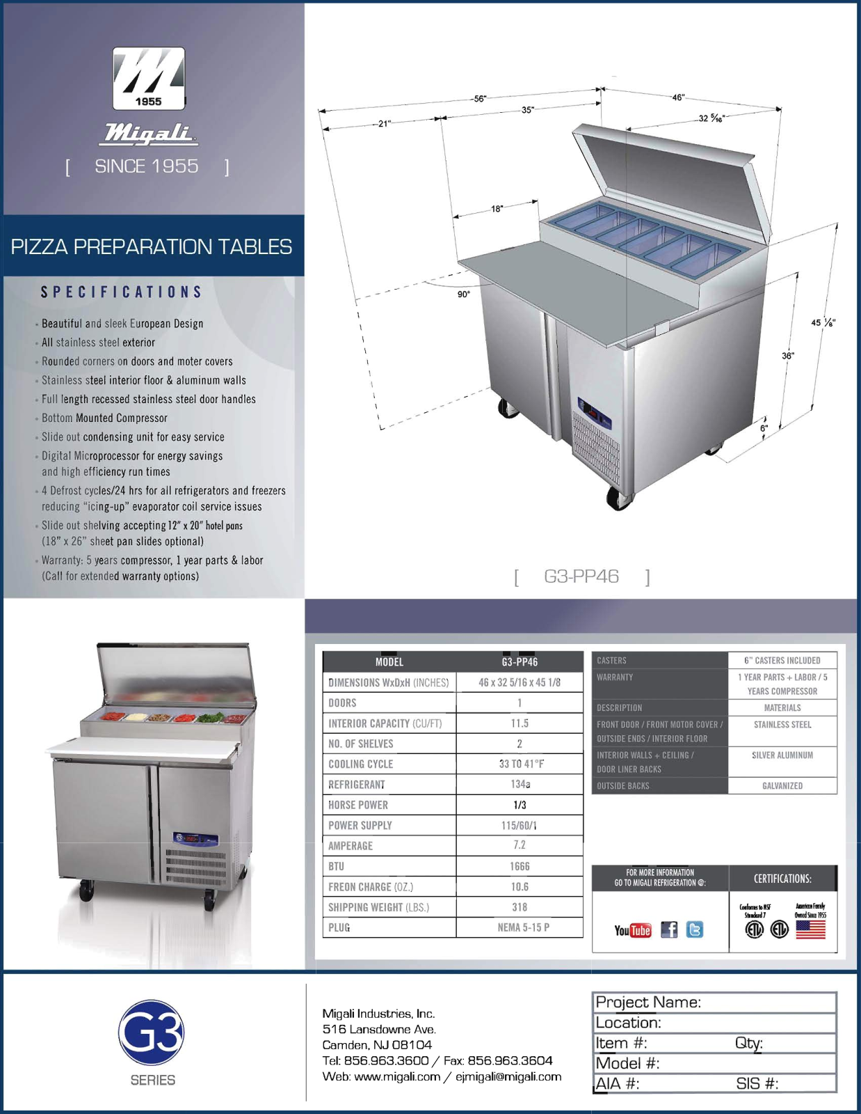 Migali G3-PP46 User Manual