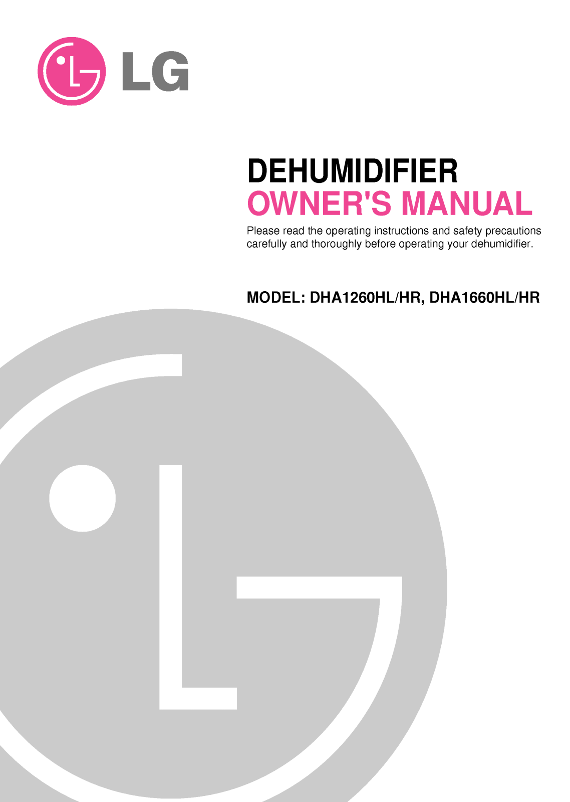 LG DHA1260HL User Manual