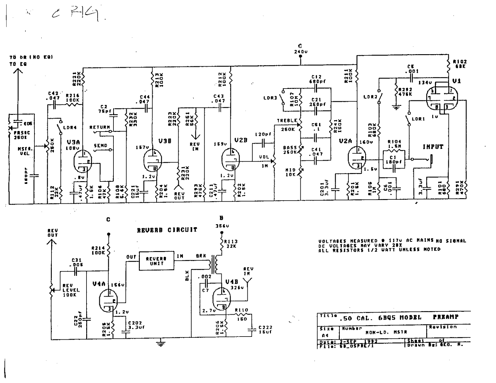 Mesa Boogie studio 50 caliber schematic