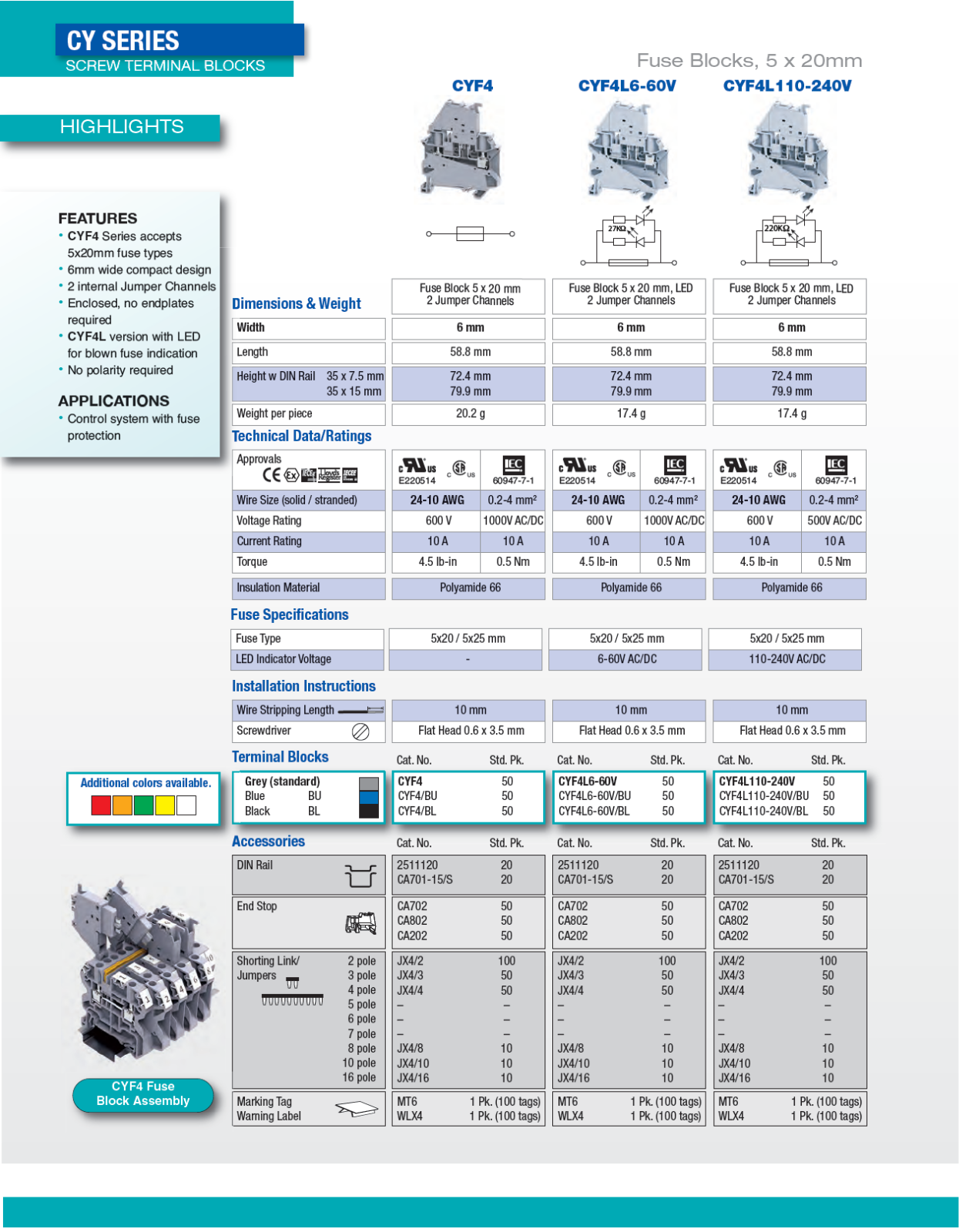 Altech CYF4L6-60V Catalog Page