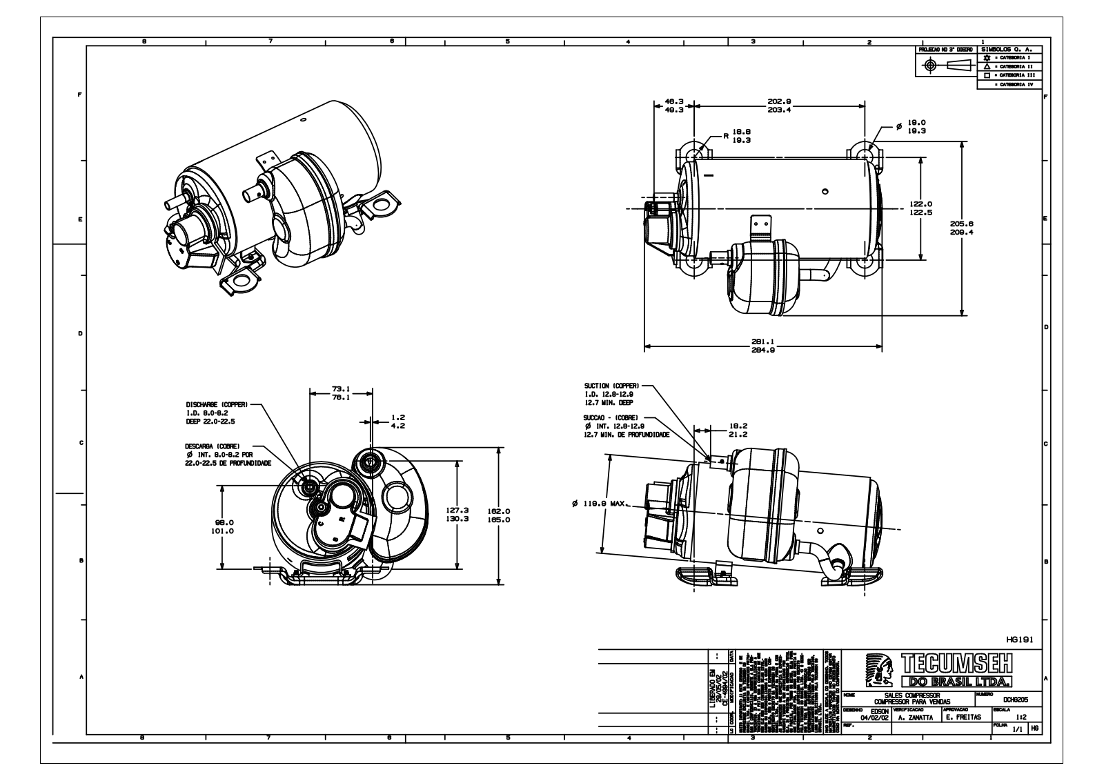 Tecumseh HGA2434ZXA, HGA9468ZXA, HGA9468ZXD, HGB9443YAA Drawing Data