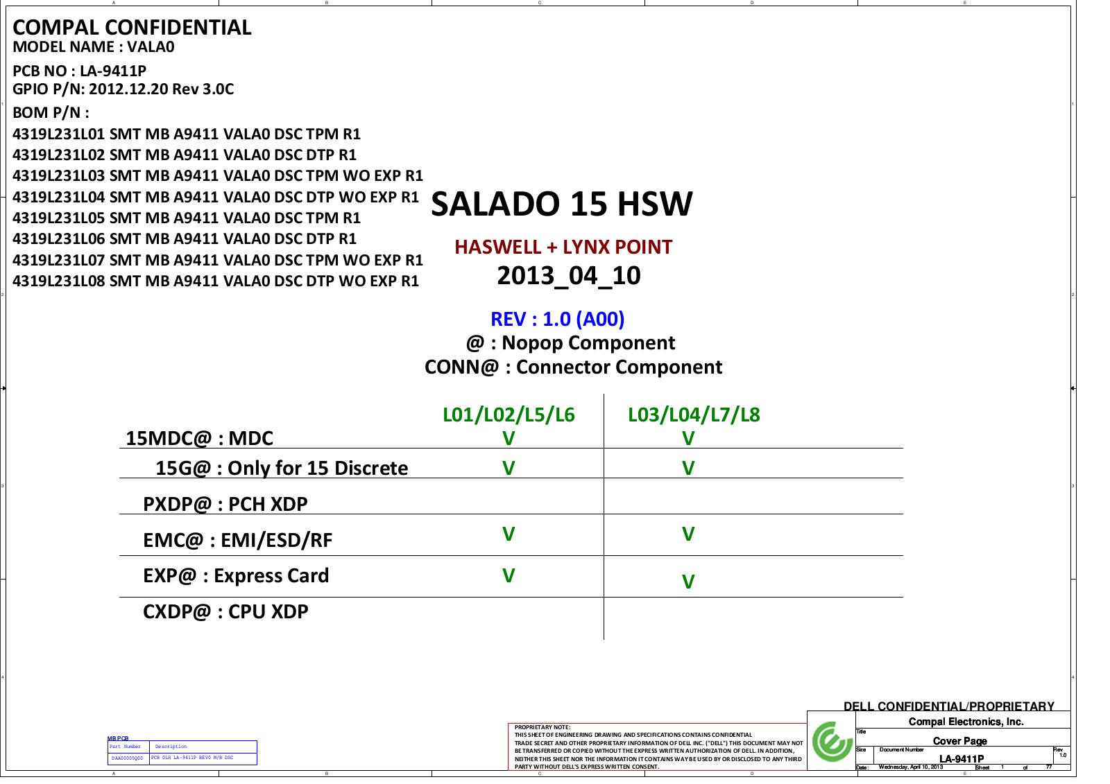 Dell LATITUDE E6540 Schematics