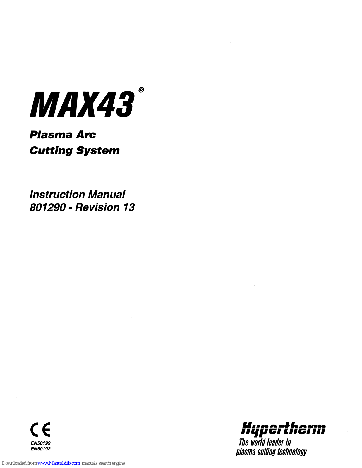 Hypertherm MAX43 Instruction Manual