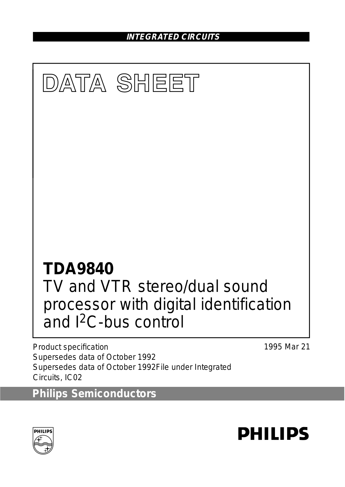 Philips TDA9840T, TDA9840 Datasheet