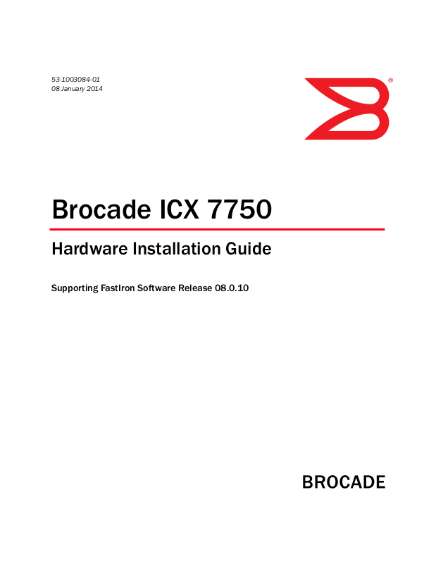 Brocade ICX 7750 Installation Guide