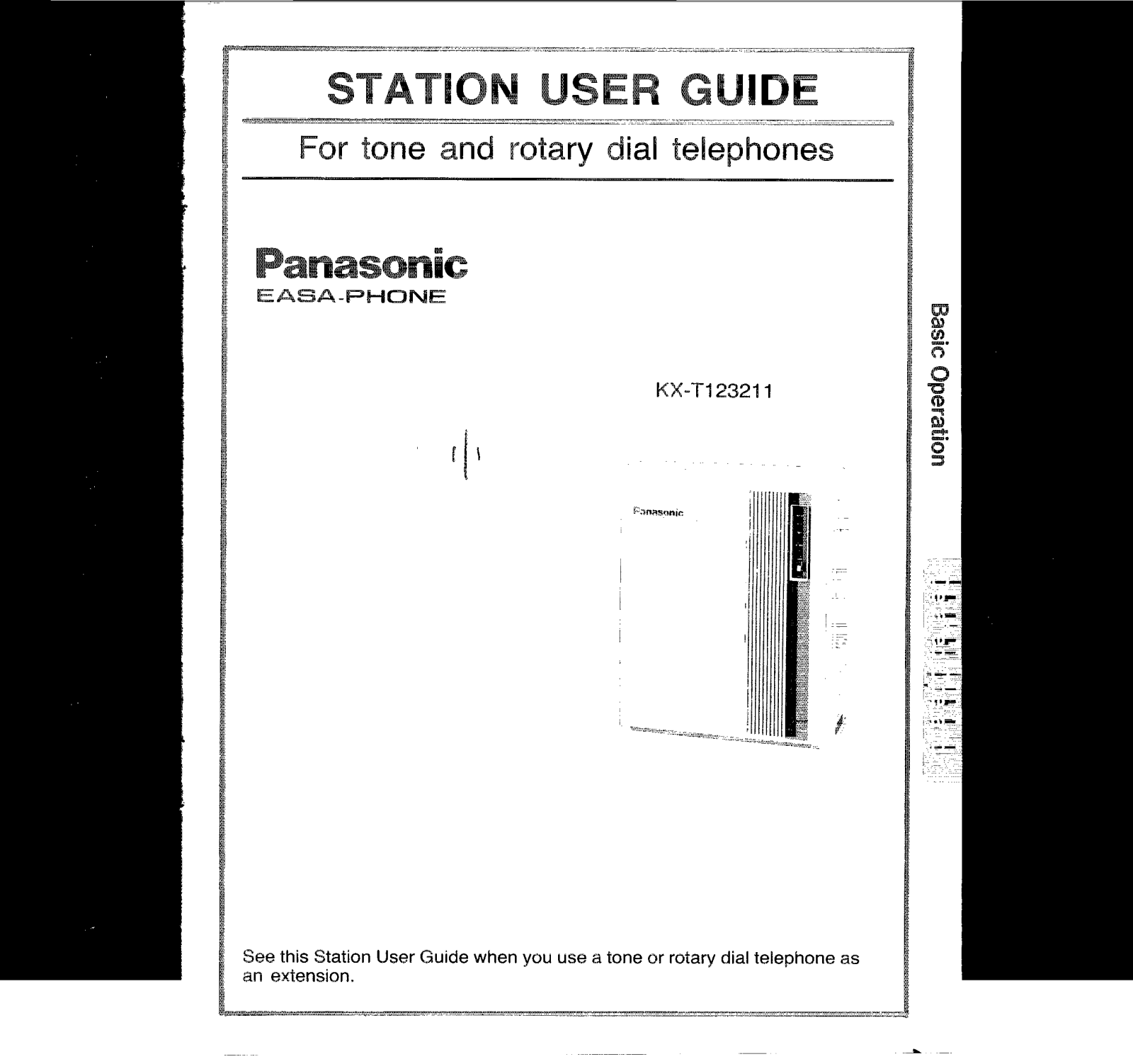 Panasonic kx-t3211 Operation Manual