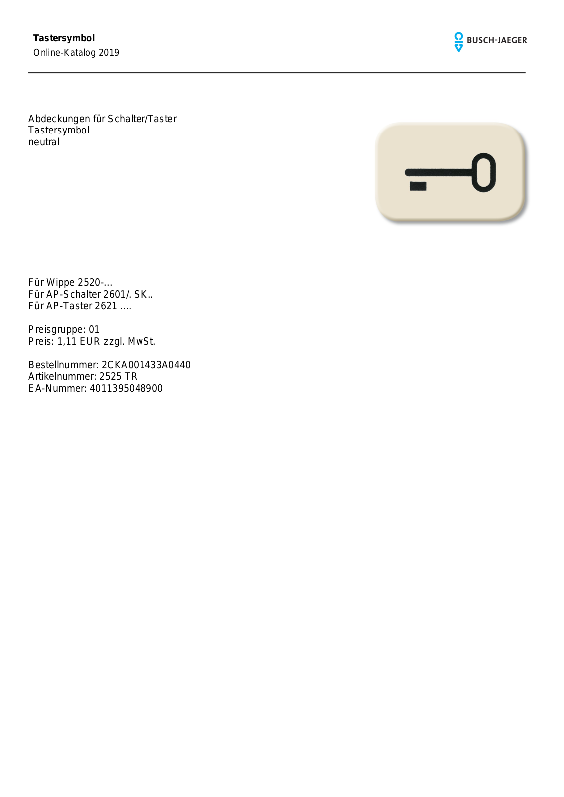 Busch-Jaeger 2525 TR User Manual - ManualMachine.com