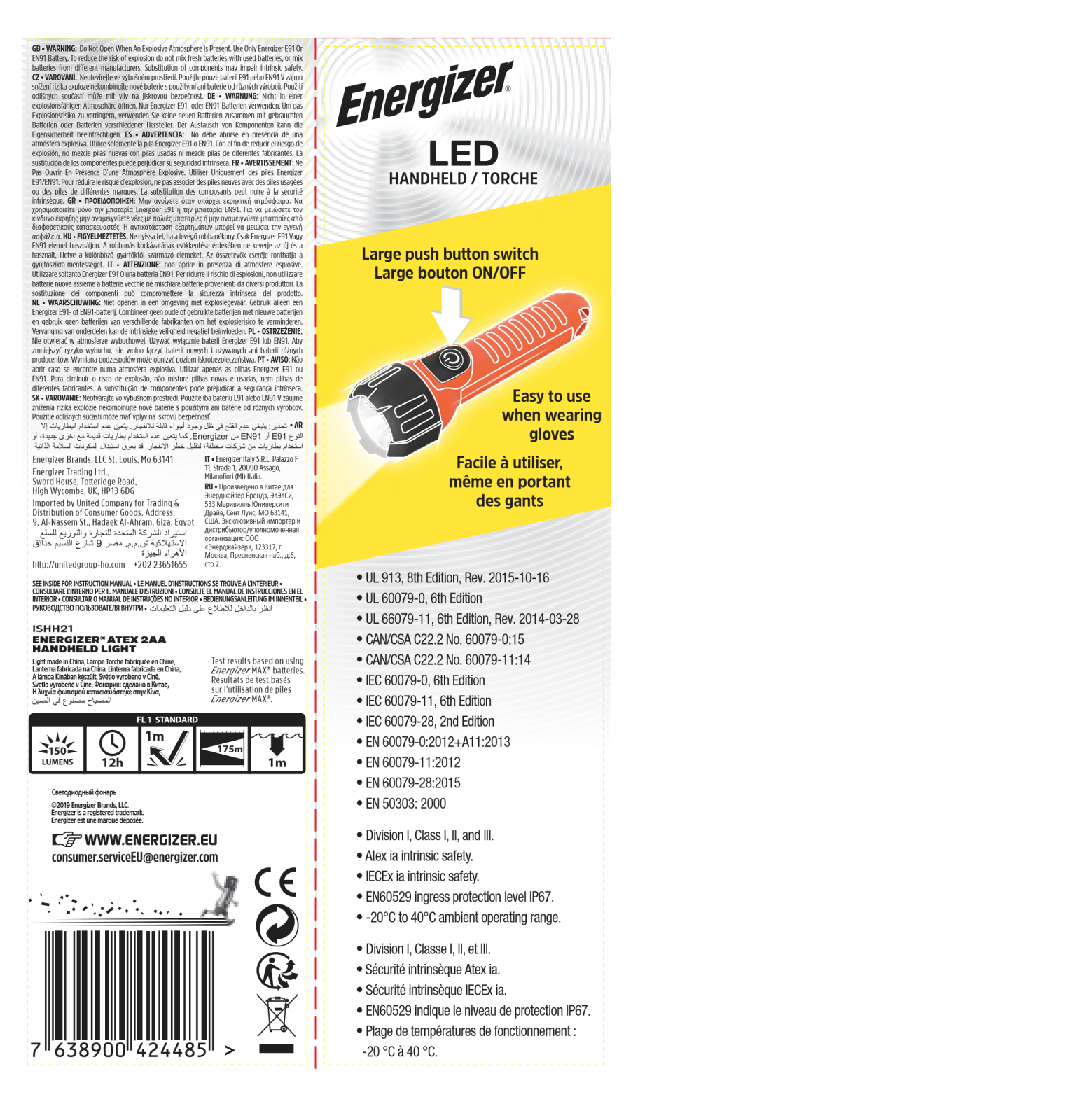 Energizer Atex 2AA User Manual