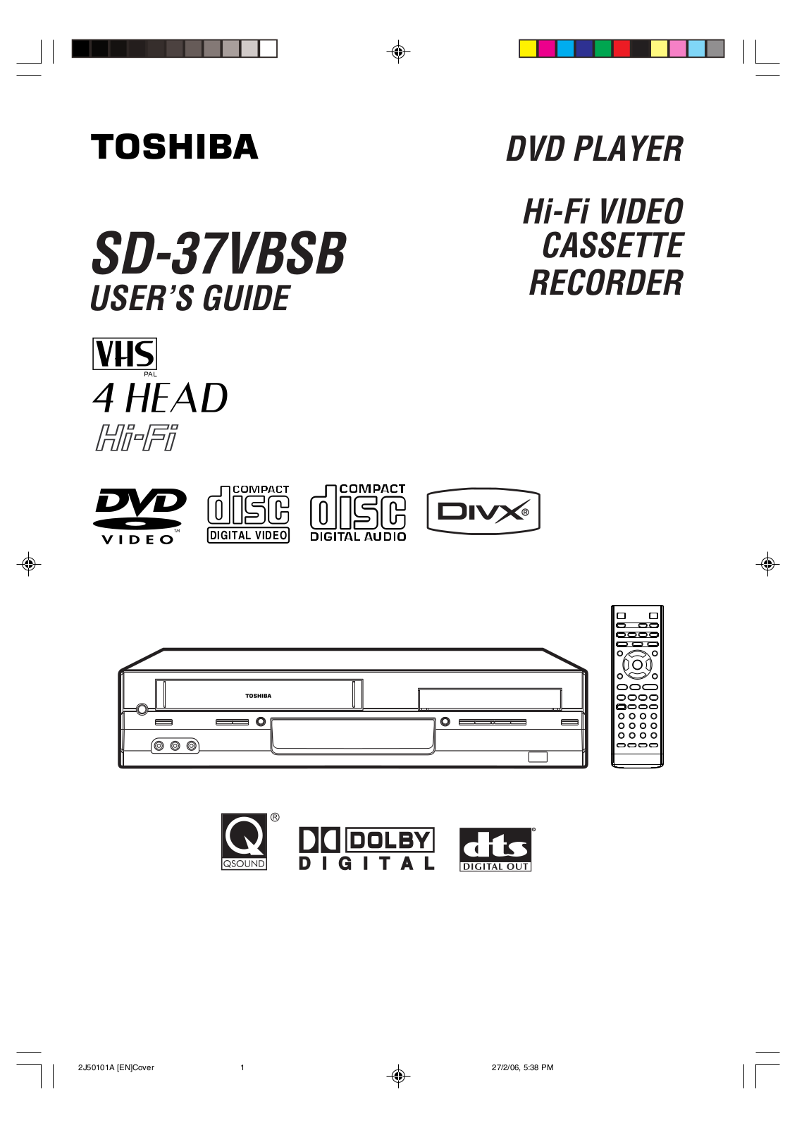 Toshiba SD-37VBSB User Manual