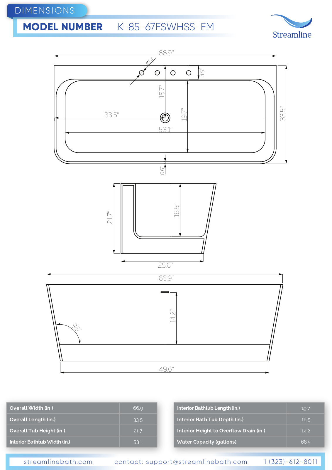 Streamline KH85140 Specifications