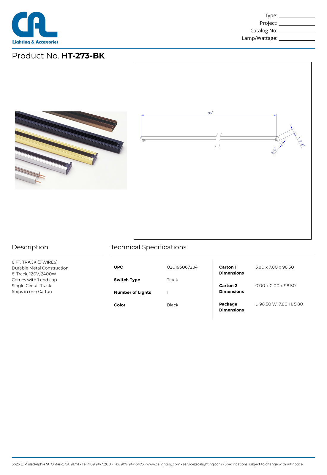 Cal Lighting CG10580 Specifications - ManualMachine.com