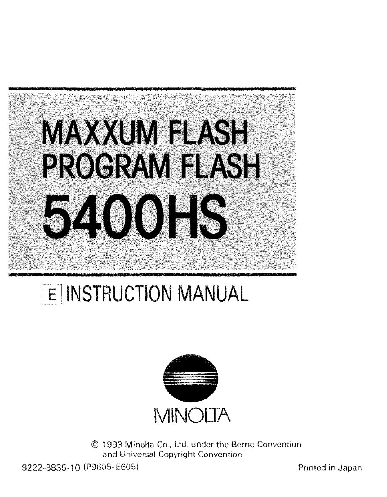 Minolta MAXXUM_FLASH_5400HS instruction Manual