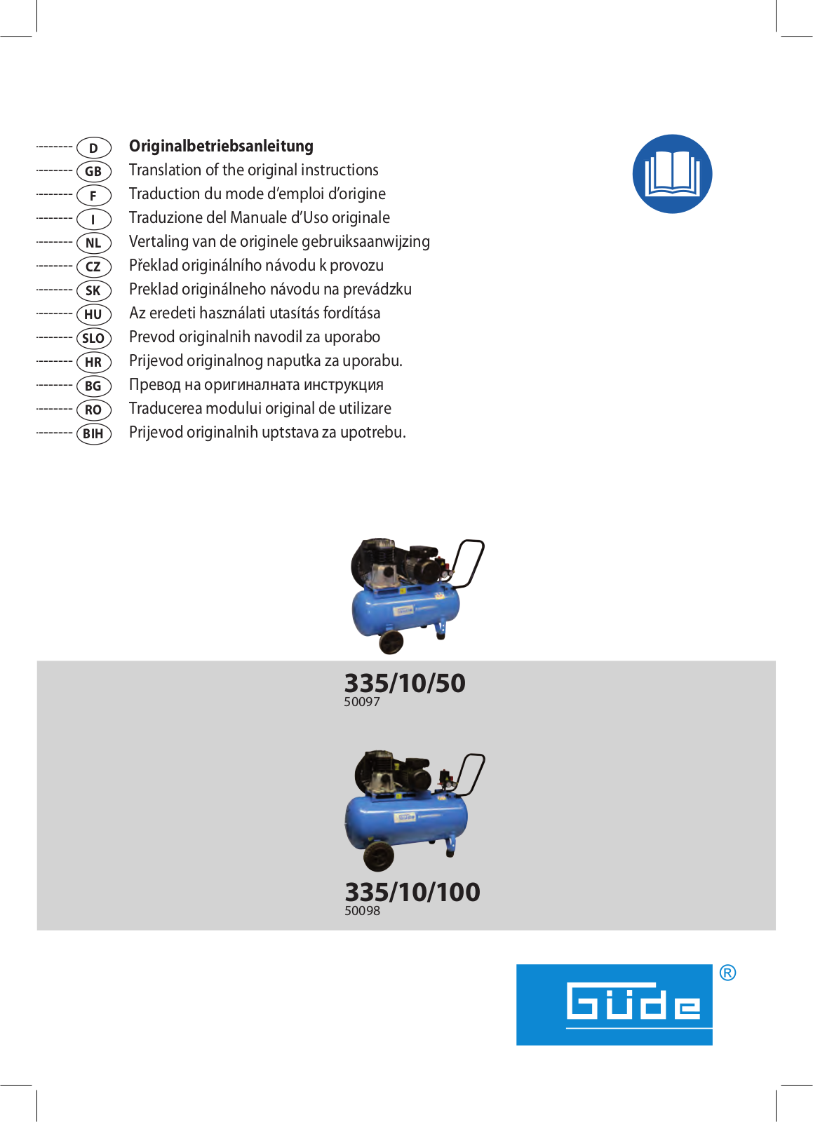 Güde 335-10-100, 335-10-50 User Manual