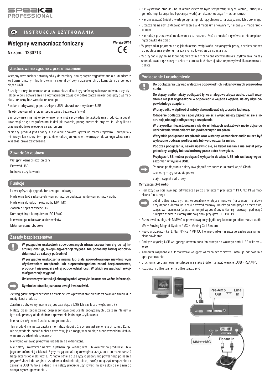 SpeaKa Professional 1230713 User guide