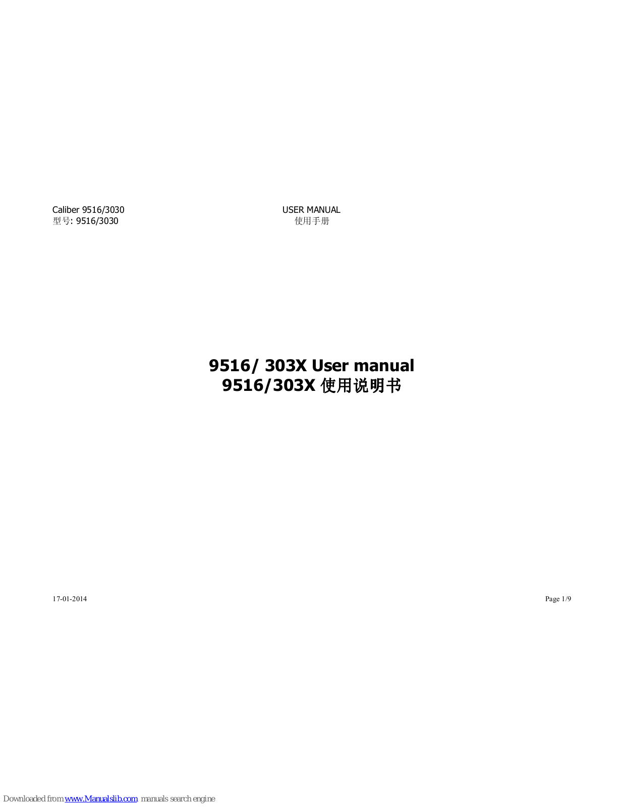 ISASWISS 9516l 303X, 303X, 9516 User Manual