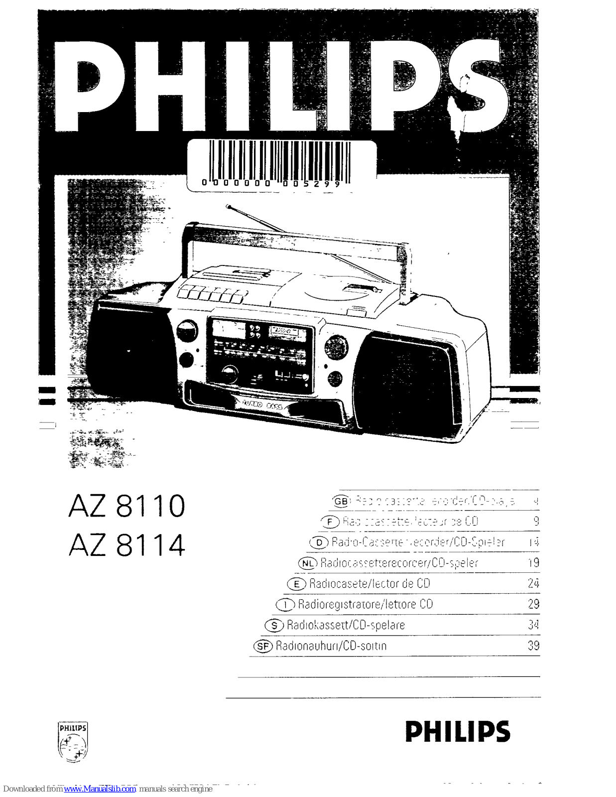 Philips AZ8114 - annexe 1, AZ 8114 User Manual