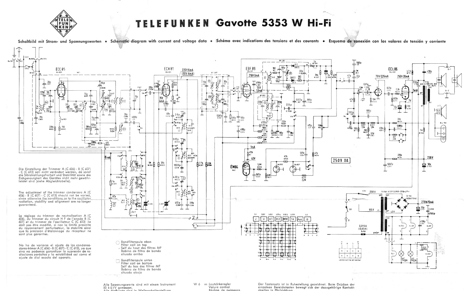 Telefunken 5353 W Schematics