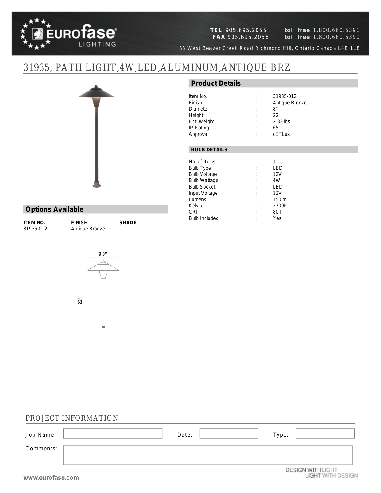 Eurofase XEO4486 Specifications - ManualMachine.com