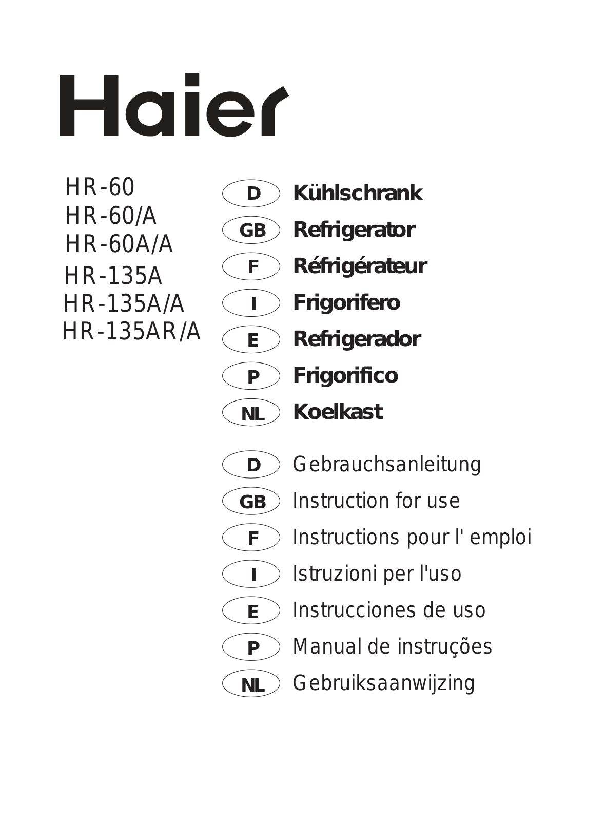 Haier HR-135A-A User Manual