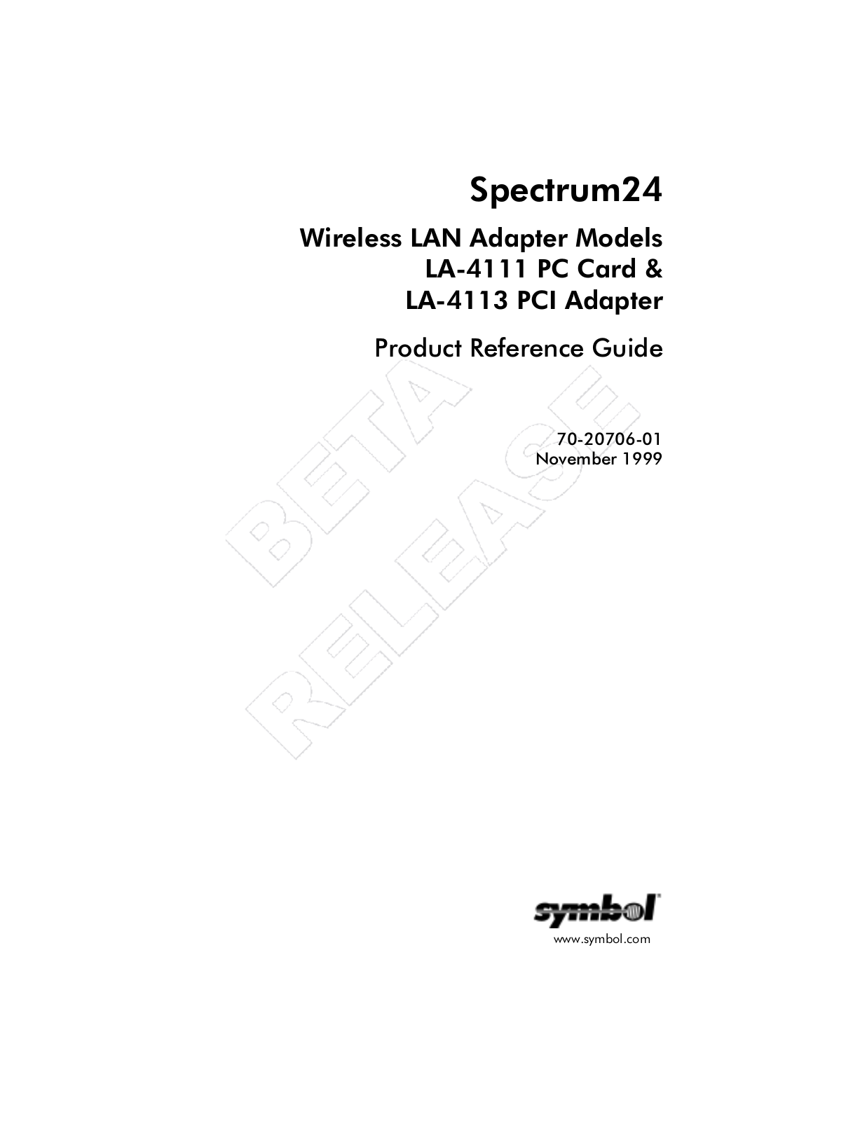 Symbol Technologies LA4111 Users manual