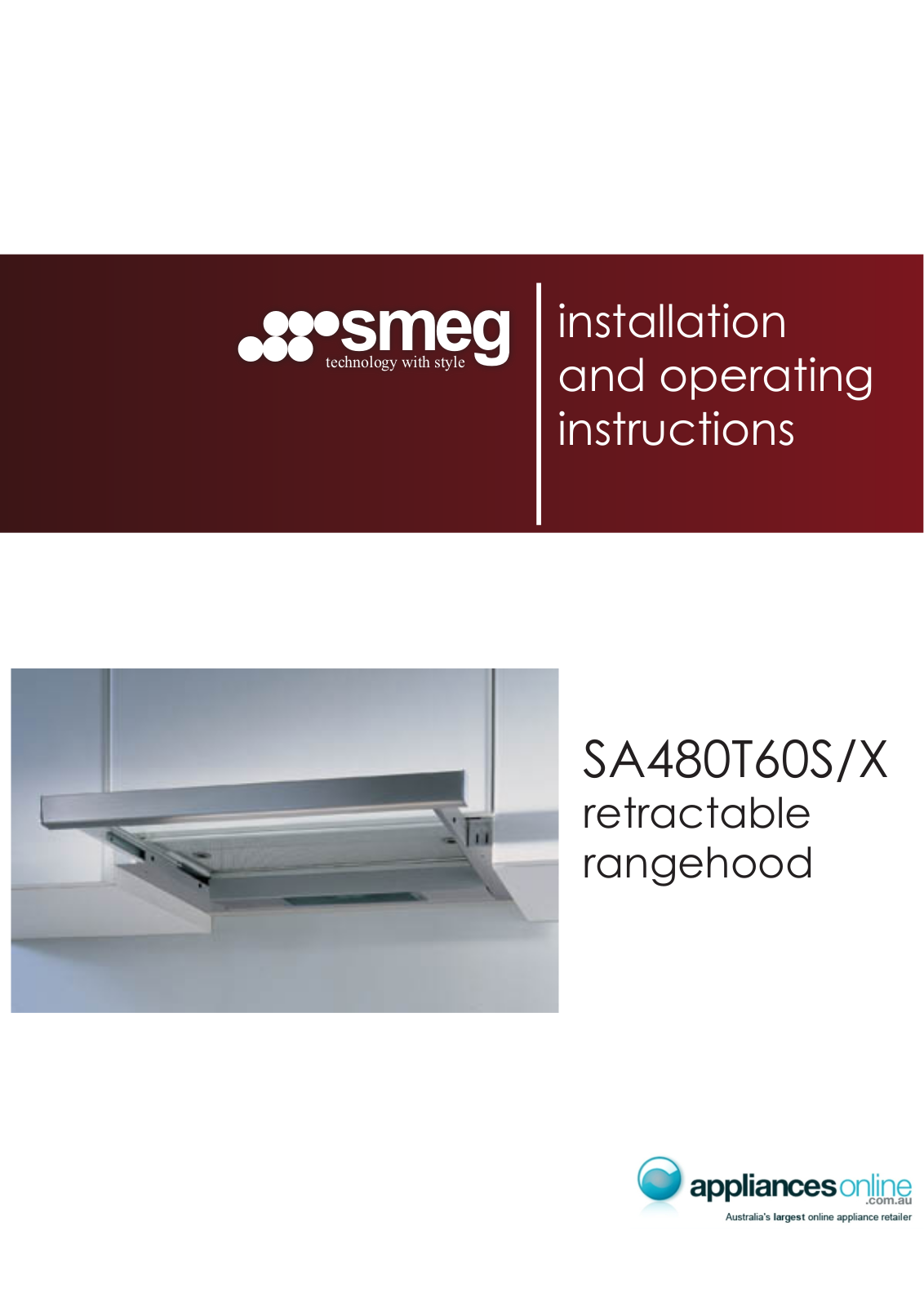 Smeg SA480T60SIL Product Manual