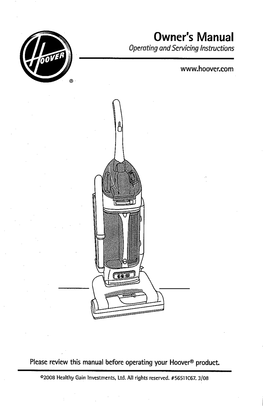 Hoover UH40145B, UH40125, UH40115, UH40065, UH40020 Owner’s Manual