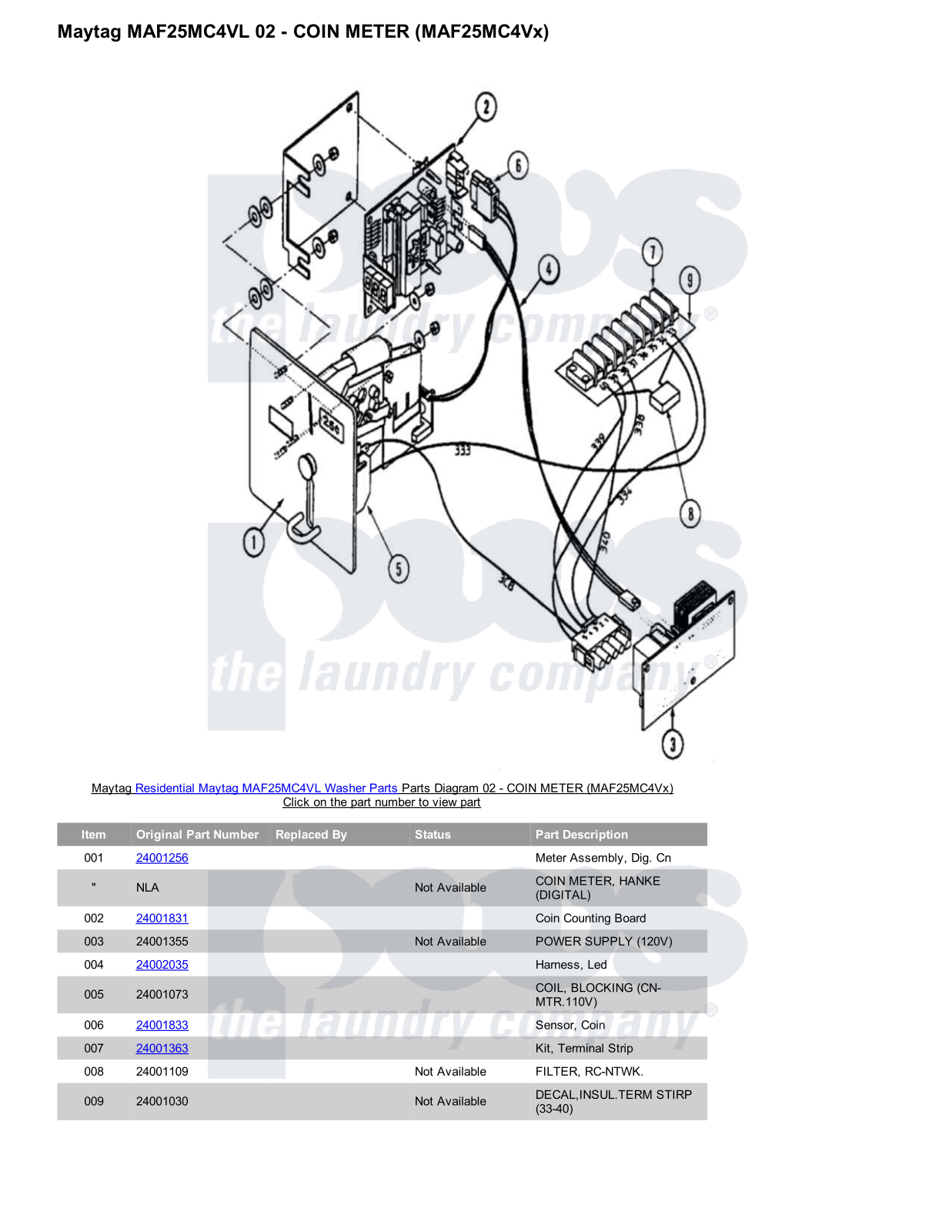 Maytag MAF25MC4VL Parts Diagram