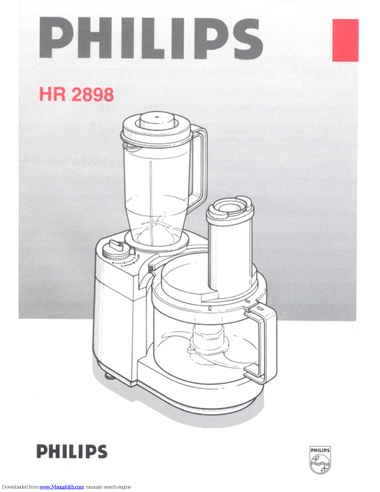 Philips HR 2898 Operating Instructions Manual