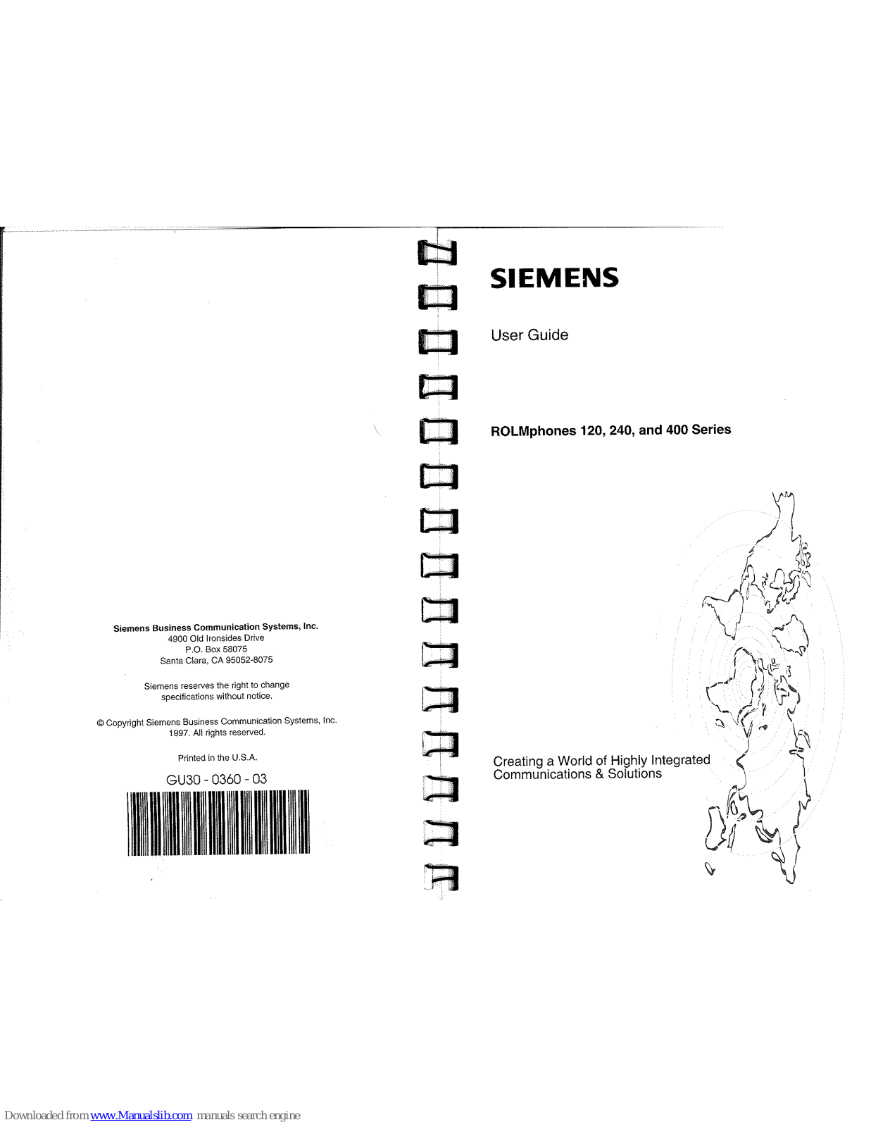 Siemens ROLMphone 120 Series, ROLMphone 240 Series, ROLMphone 400 Series User Manual