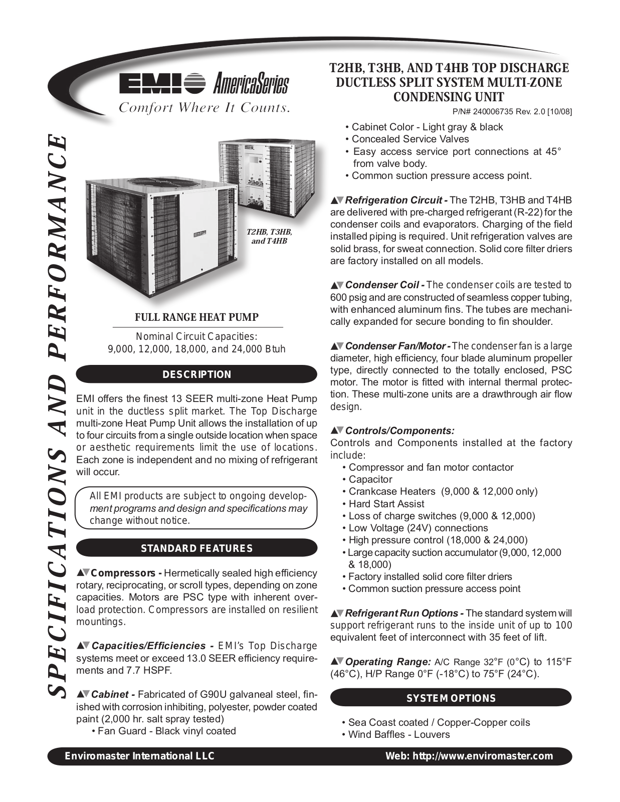 EMI T2HB, T4HB, T3HB User Manual