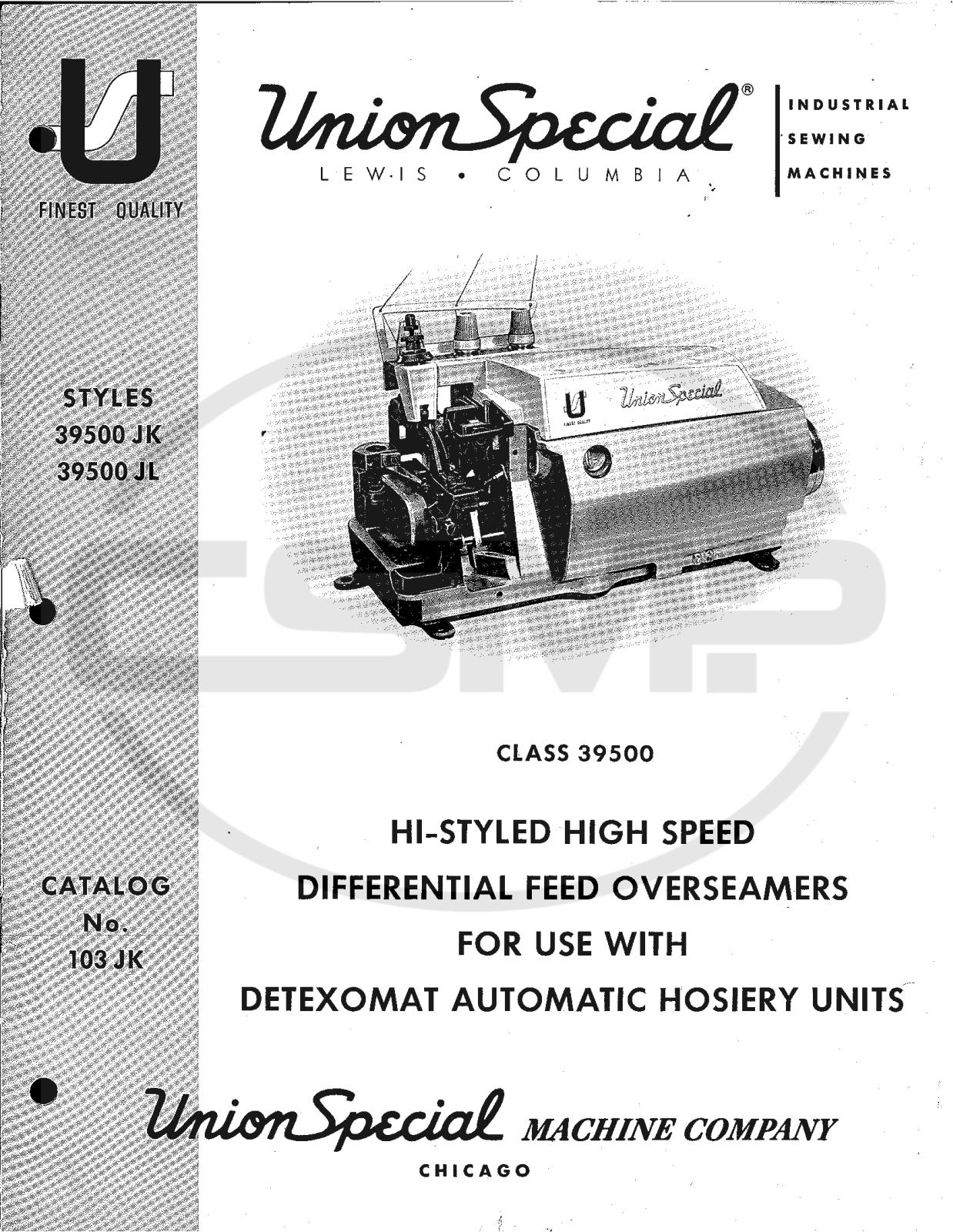 Union Special 103JK Parts Book