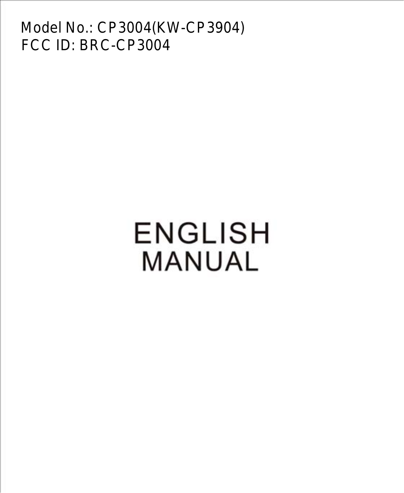 Kintech CP3004 User Manual