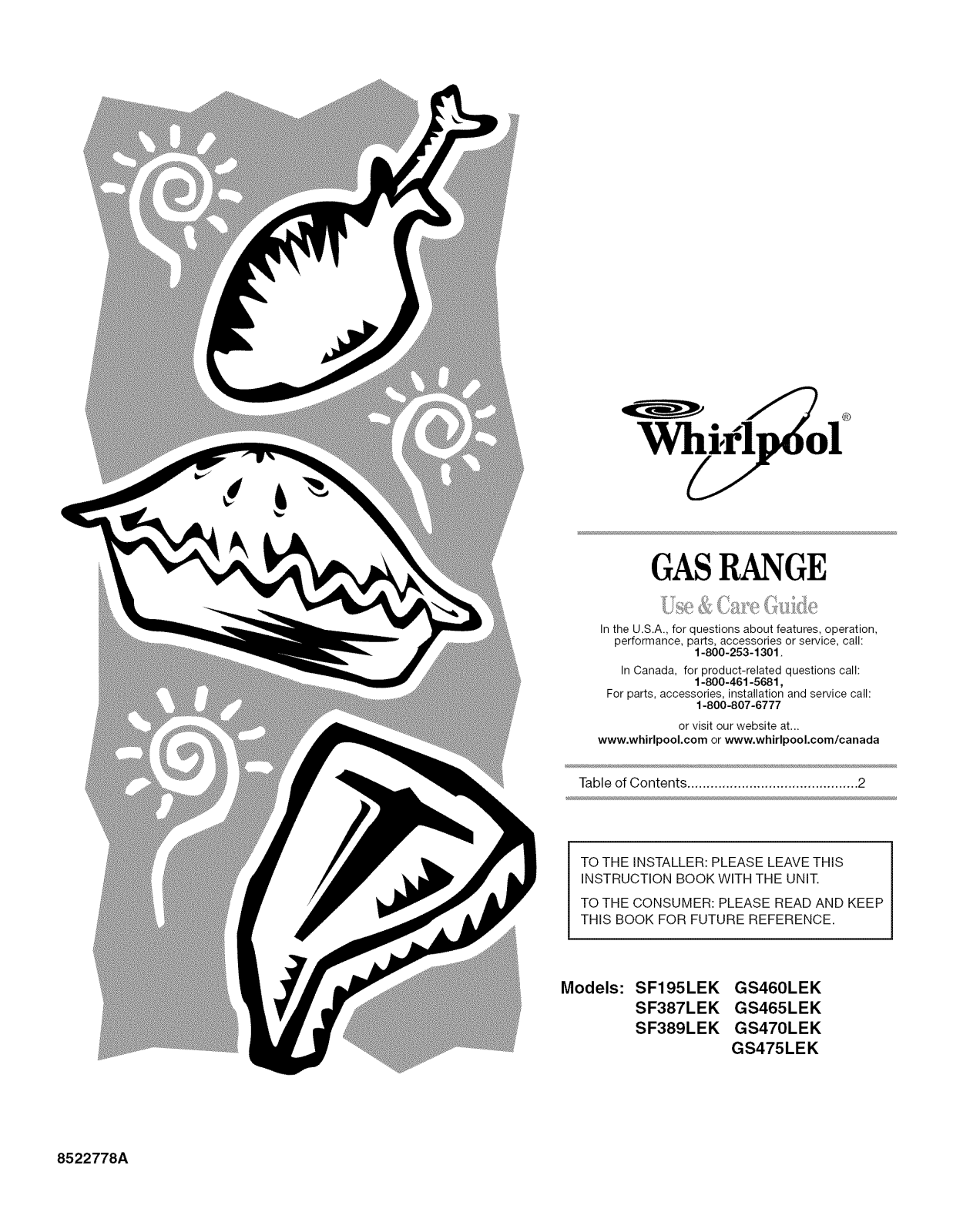 Whirlpool GS475LELS0, SF389LEKQ0, GS465LEKS1, GS465LEKS0 Owner’s Manual
